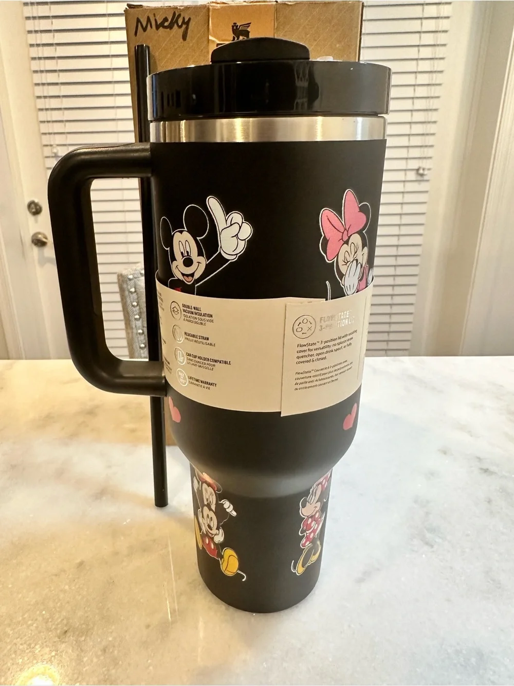 Stanley Mickey & Minnie Mouse Black & Silver Unique & Rare 40oz Tumbler - Picture 13 of 13